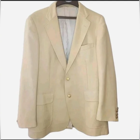 Vintage Chaps by Ralph Lauren Sport Coat Mens Size 44R Gold Buttons Made in USA - Picture 2 of 14